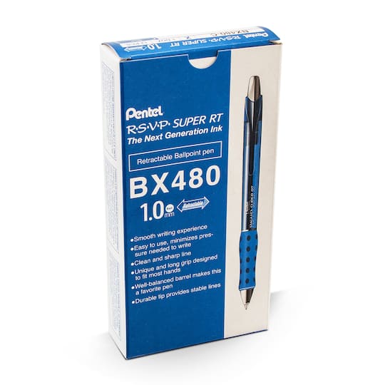 R.S.V.P.® Super RT Retractable Ballpoint Pen, 12ct. By Pentel in Blue | 1 mm | Michaels®